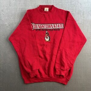 Vintage‎ Youngstown State Penguins Crewneck Sweatshirt Red Men's L